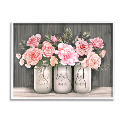 Stupell Industries Blossoming Pink Rose Bouquets Print