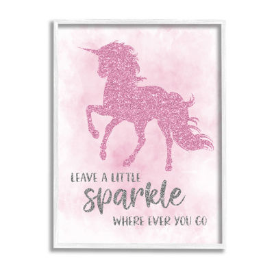 Stupell Industries Leave A Little Sparkle Unicorn Print