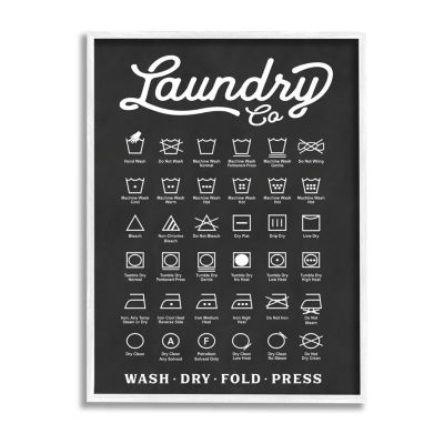 Stupell Industries Laundry Business Symbols Chart Framed Print