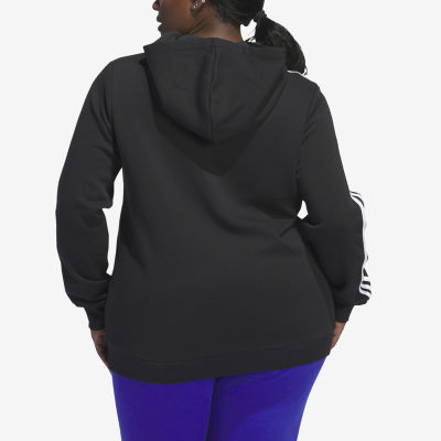 adidas Essentials Fleece 3 Stripes Full Zip Hoodie (Plus Size)