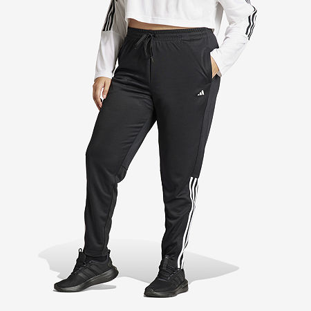 adidas Womens Tapered Mid Rise Plus Track Pant, 2x, Black