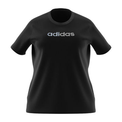 adidas Rhinestone Linear Logo Tee (Plus Size)