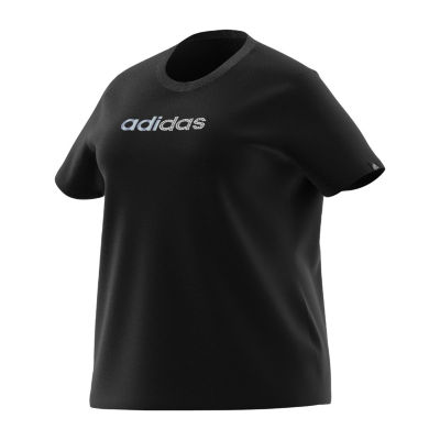 adidas Rhinestone Linear Logo Tee (Plus Size)