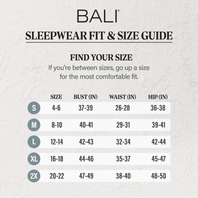 Bali Breathe Womens V Neck Sleeveless Pajama Top