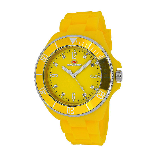 Seapro Sea Bubble Womens Yellow Silicone Strap Watch