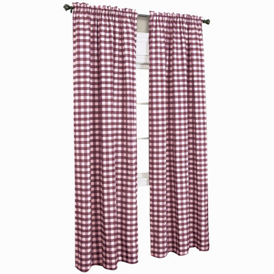 Buffalo Check Rod Pocket Light-Filtering Single Curtain Panel