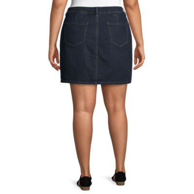 plus denim skort