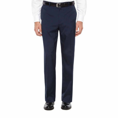 Savane Crosshatch Stretch Straight Fit Flat Front Pants Men's