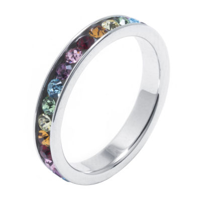 Sparkle Allure Womens Multi Color Crystal Pure Silver Over Brass Band