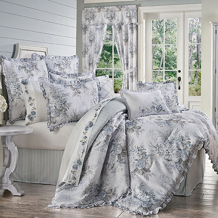 Royal Court Estelle 4-pc. Floral Extra Weight Comforter Set, One Size, Blue