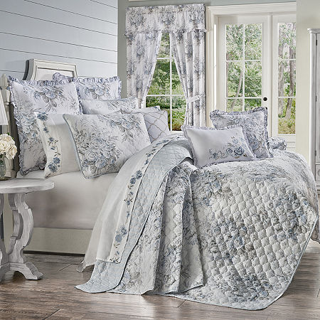 Royal Court Estelle Floral Quilt Set, One Size, Blue