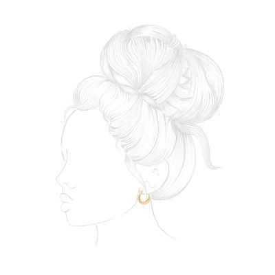 Silver Reflections 24K Gold Over Brass Hoop Earrings