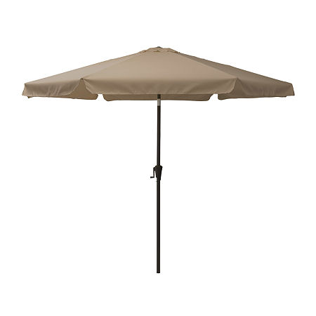 Round Patio Tilt Umbrella, One Size, Brown