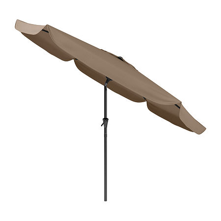 Round Patio Tilt Umbrella, One Size, Brown