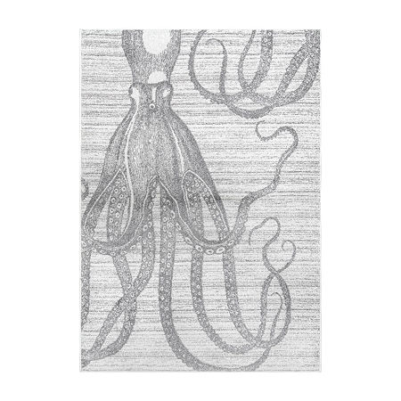 NuLoom Thomas Paul Power Loomed Octopus Rectangular Rug, One Size, Silver