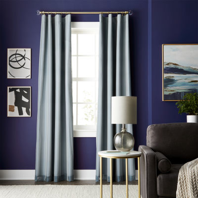 Loom + Forge Mason Textured Overlay Rod Pocket Back Tab Energy Saving 100% Blackout Single Curtain Panels