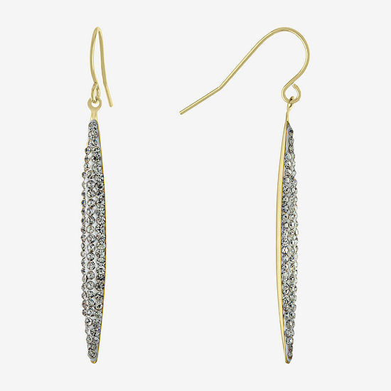 Sparkle Allure Crystal 14K Gold Over Brass Drop Earrings