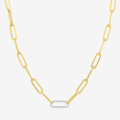 Diamond Addiction Womens 1/10 CT. T.W. Genuine White Diamond 10K Gold Pendant Necklace