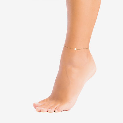 Silver Treasures 14K Gold Over Silver 9 Inch Box Ankle Bracelet