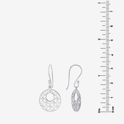 Silver Treasures Sterling Silver Round Drop Earrings