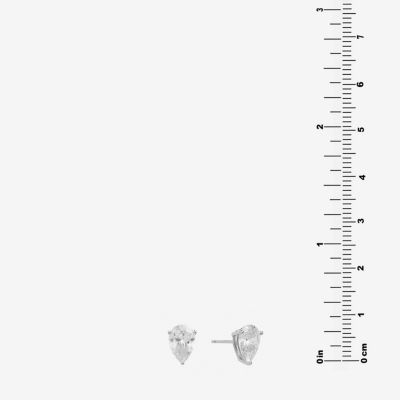Silver Treasures Cubic Zirconia Sterling Silver 10.4mm Stud Earrings