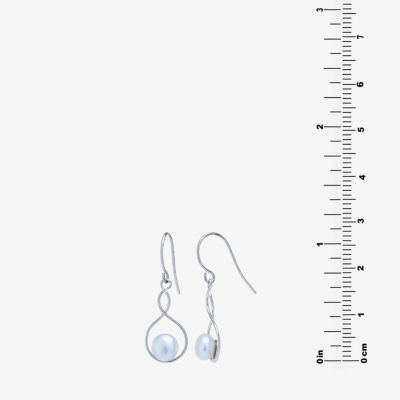 Silver Treasures Cultured Freshwater Pearl Sterling Silver Drop Earrings