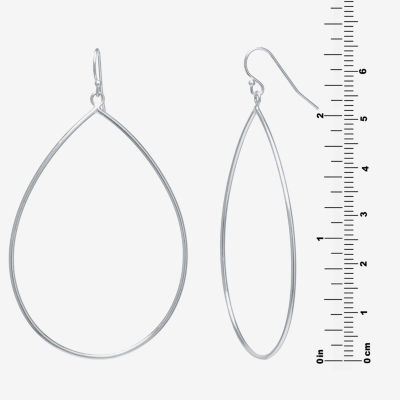 Silver Reflections Womens Pure Silver Over Brass Pear Drop Earrings