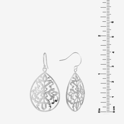 Silver Reflections Pure Silver Over Brass Pear Drop Earrings