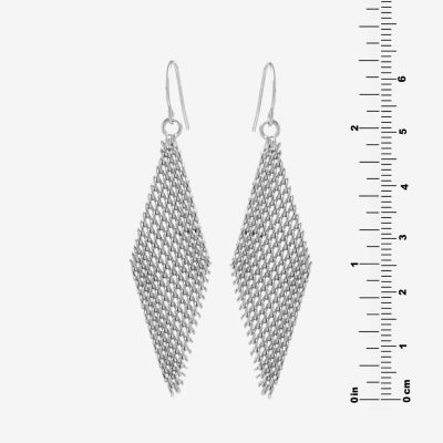 Silver Reflections Womens Pure Silver Over Brass Drop Earrings
