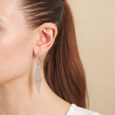 Silver Reflections Womens Pure Silver Over Brass Drop Earrings
