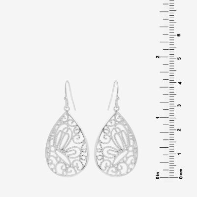 Silver Reflections Pure Silver Over Brass Pear Drop Earrings