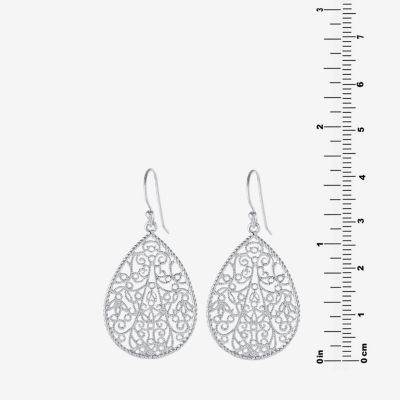 Silver Reflections Pure Silver Over Brass Drop Earrings