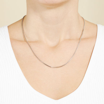 Silver Reflections Pure Over Brass Box Chain Necklace