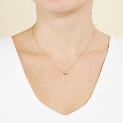 Silver Treasures Faith Womens 24K Gold Over Silver 16 Inch Pendant Necklace