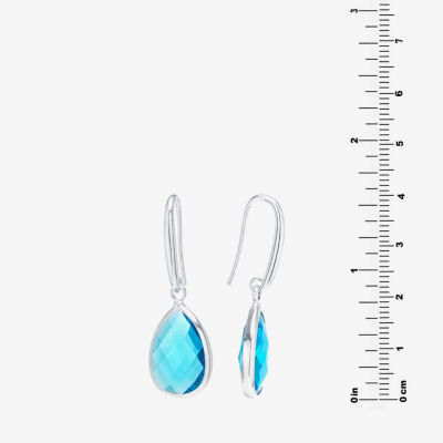 Sparkle Allure Womens Red Crystal Pure Silver Over Brass Drop Earrings