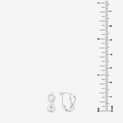 Silver Treasures Sterling Silver Infinity Leverback Hoop Earrings