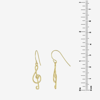 Silver Reflections 14K Gold Over Brass Drop Earrings