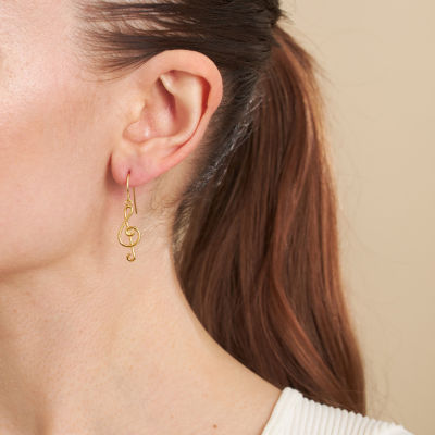 Silver Reflections 14K Gold Over Brass Drop Earrings