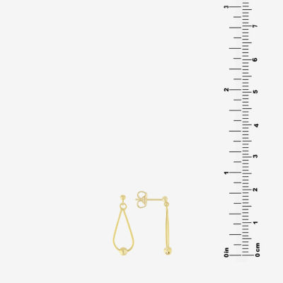 Silver Reflections 14K Gold Over Brass Pear Drop Earrings