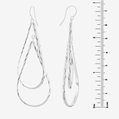 Silver Reflections Pure Silver Over Brass Drop Earrings