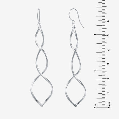Silver Reflections Pure Silver Over Brass Drop Earrings