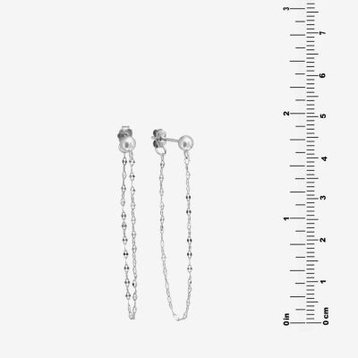 Silver Treasures Front And Back Chain Sterling Silver Drop Earrings