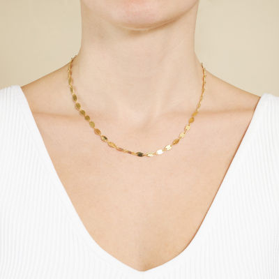 Silver Reflections 24K Gold Over Brass 16 Inch Link Chain Necklace