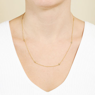 Silver Reflections Cubic Zirconia 24K Gold Over Brass 18 Inch Cable Round Chain Necklace