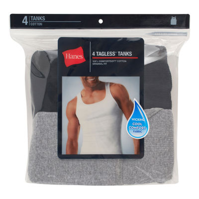Hanes Comfortsoft Mens Sleeveless 4 Pack Tank