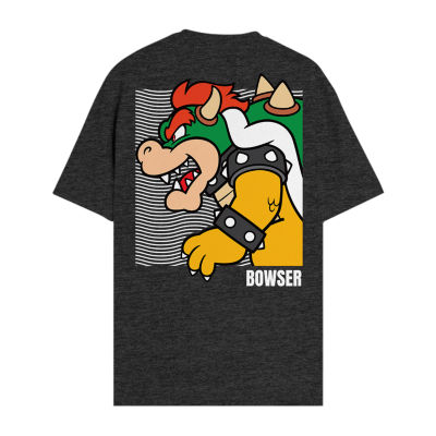 Big and Tall Mens Crew Neck Short Sleeve Regular Fit Bowser Graphic T-Shirt