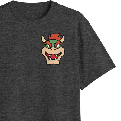 Big and Tall Mens Crew Neck Short Sleeve Regular Fit Bowser Graphic T-Shirt