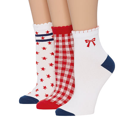 Mixit Womens Multi-pack Quarter Ankle Socks In Red