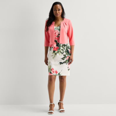 Maya Brooke Womens Abstract Jacket Dress