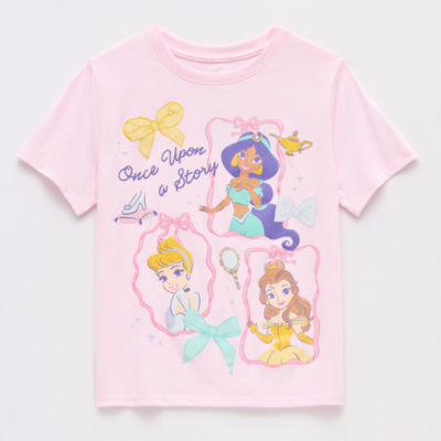 Disney Collection Girls Crew Neck Short Sleeve Princess T-Shirt